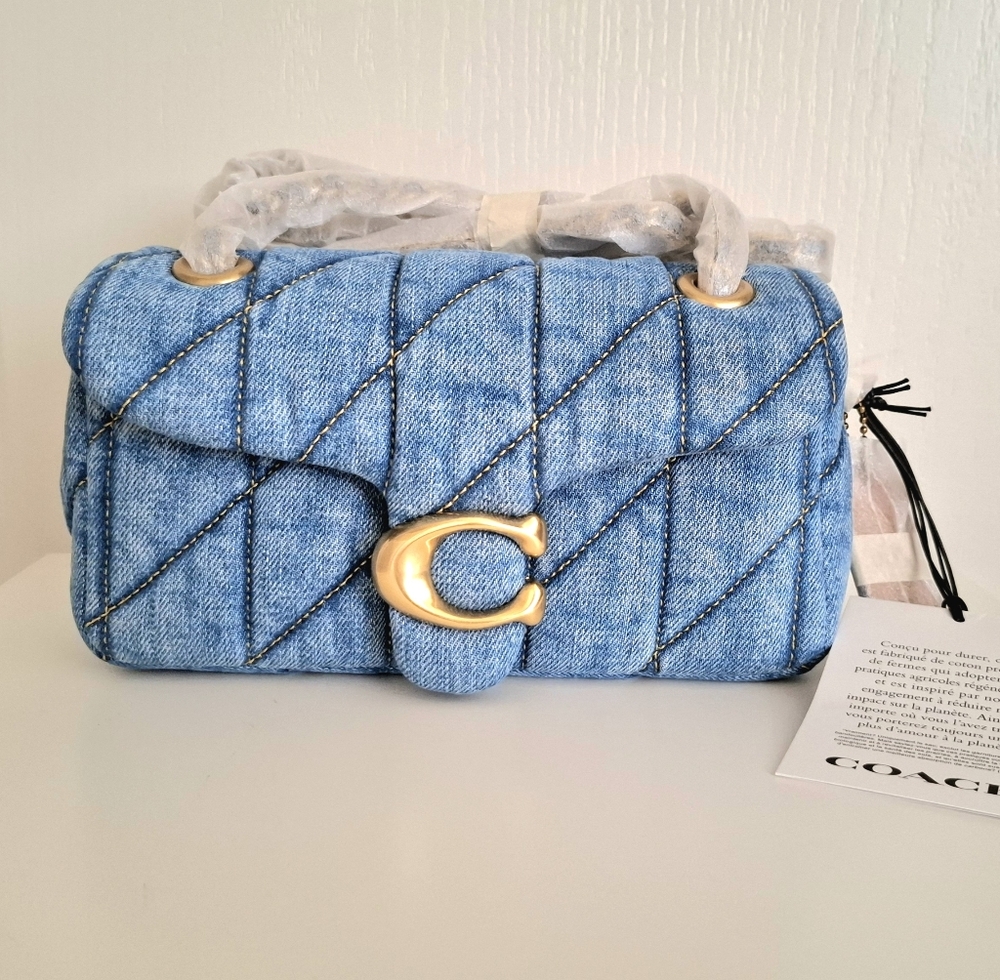 NWT❤️ Coach Tabby Shoulder Bag With Quilting Denim 20 CR701 B4/IN